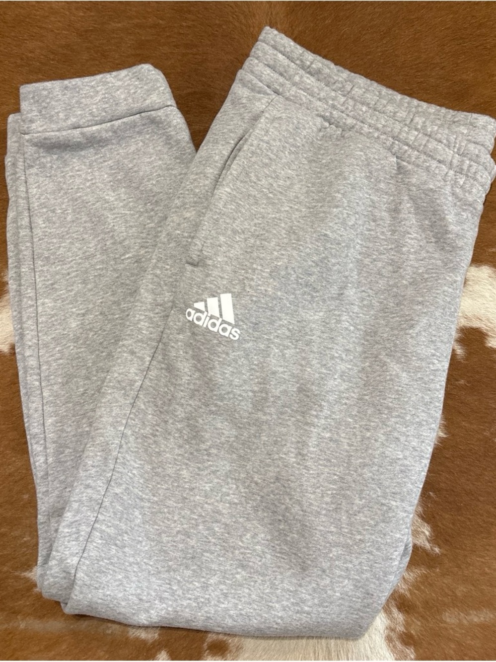adidas men’s Heather Gray Fleece Joggers